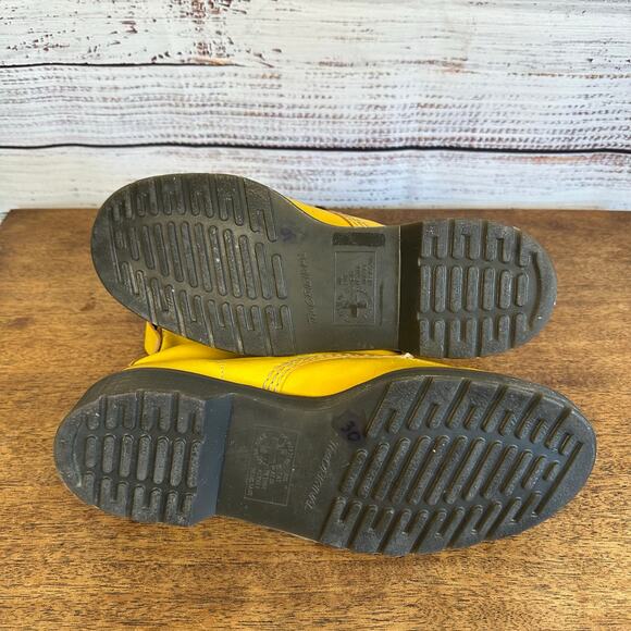 VTG Dr Doc Martens Yellow Gold Lace Up Damian Leather Boots Shoes US Mens 8 EU41 main image 9